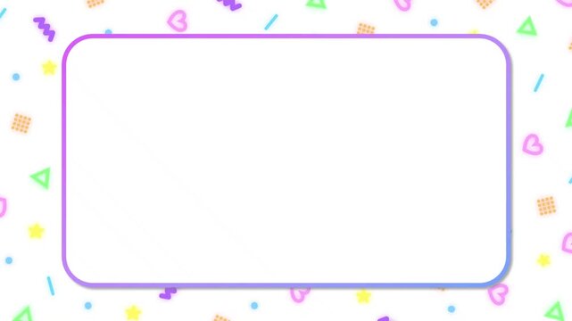 Cute and pop colorful neon frame background