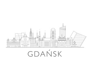 Gdańsk Poland skyline urban cityscape illustration drawing © NAK