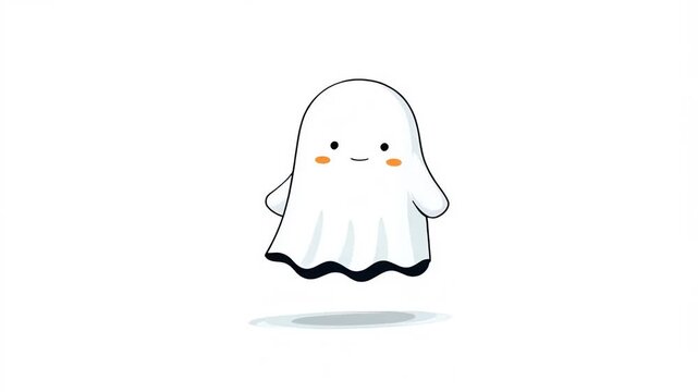 Cute cartoon ghost animation loop