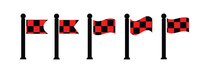 Racing flag icon vector. Race flag icon set. Start and finish crossed flags for game, app, and website, symbol illustration