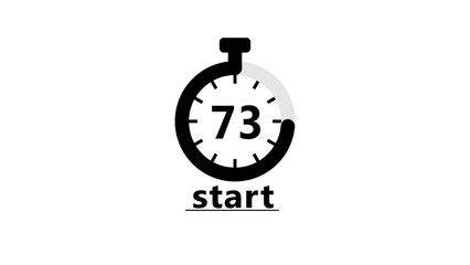 Fototapeta premium Countdown clock 73-minute illustration. Stopwatch timer clock.