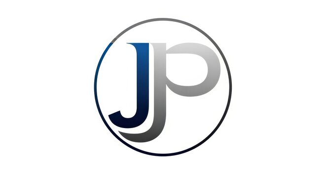 Elegant JP Monogram Logo Design in Circular Frame for Branding.