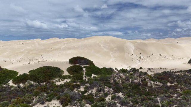 Blue Lake, Penong, South Australia &ndash; 4k aerial drone footage of salt lakes, beaches, coastal sand dunes, limestone cliffs and Southern Ocean shoreline