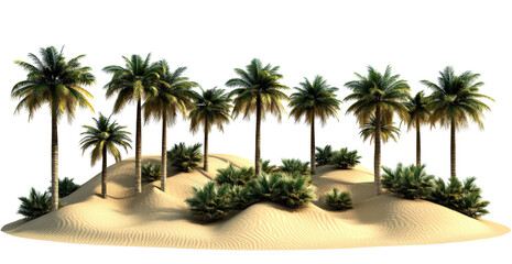 Fototapeta premium Tropical Palm Trees on Desert Sand Dunes