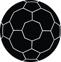Obraz premium Minimal black and white soccer ball silhouette icon isolated on white background for sports design, football branding, and modern graphic use