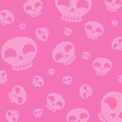 Cute Pink Skull Pattern Background
