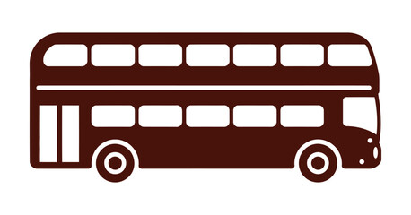 Simple illustration of a dark brown two story double decker passenger bus © MOHAMMAD
