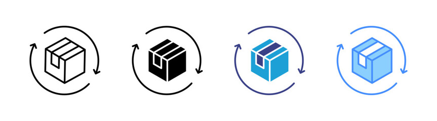 Product Return icon set multiple style collection