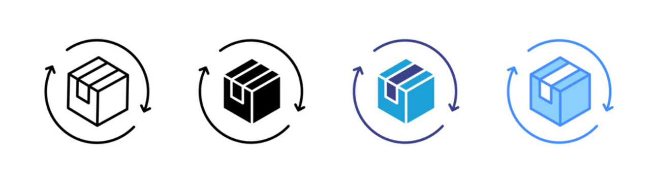 Product Return icon set multiple style collection