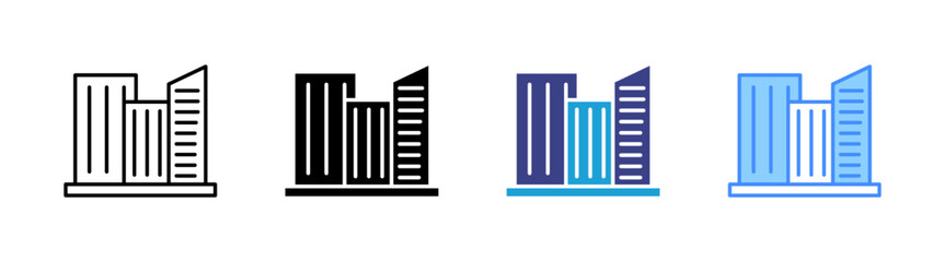 Company icon set multiple style collection