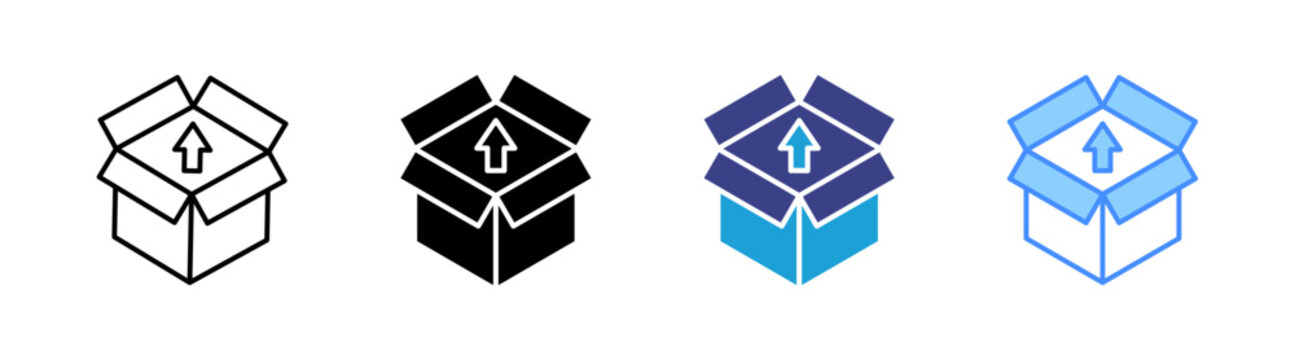 Unpacking icon set multiple style collection