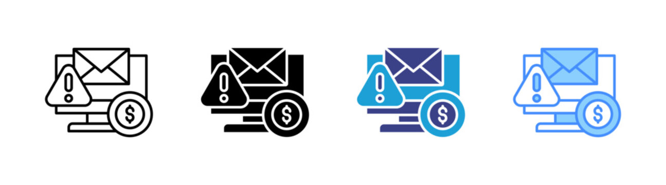 Scam icon set multiple style collection