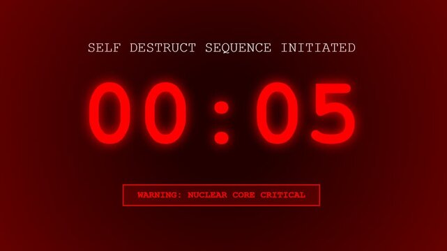 Self Destruct Sequence Initiated Countdown Timer.