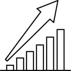 Graph showing increasing trend with arrow
