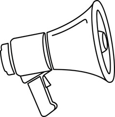 Simple line drawing of a megaphone