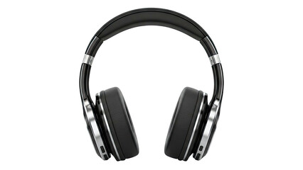 Fototapeta premium Black Over-Ear Headphones with Silver Accents