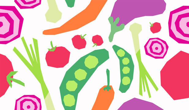Cute mix vegetables pattern background vector design