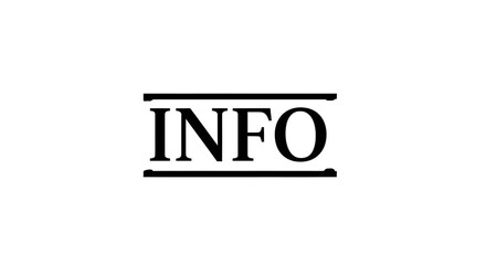 Fototapeta premium Minimalist Black 'INFO' Text Enclosed by Horizontal Lines Icon Isolated