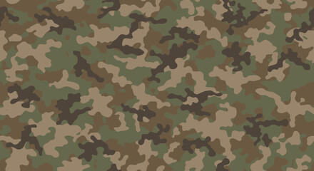 Fototapeta premium A close-up view of a traditional woodland camouflage pattern.