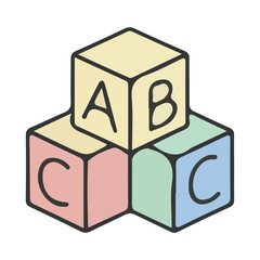 Obraz premium Colorful alphabet toy blocks