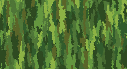 A close-up view of a vibrant, abstract camouflage pattern in shades of green. © Nayan