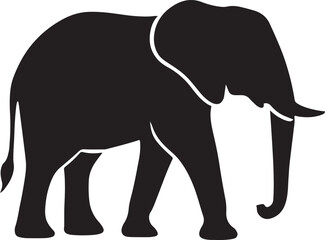Fototapeta premium Large African Elephant Silhouette Vector Icon Professional Safari Animal Symbol