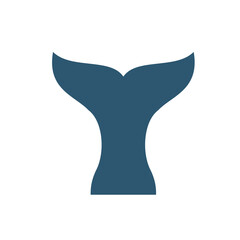 Obraz premium Stylized Dark Blue Fish Tail Logo Icon, Minimalist Oceanic Symbol for Marine Brand