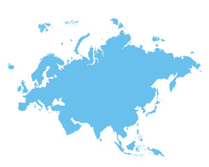 Obraz premium Map of Eurasia, sign silhouette. World Map Globe. Vector Illustration isolated on transparent background. Europe and Asia continent.