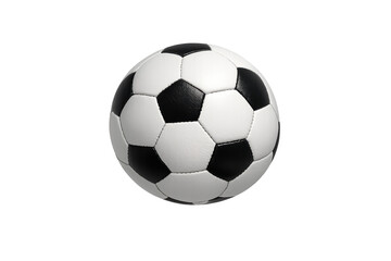 Fototapeta premium Soccer ball on a transparent background, classic black and white design for sport, game, and competition themes
