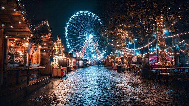 night view of the old town