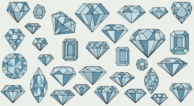 Diamond Cuts: Collection of Gemstone Shapes