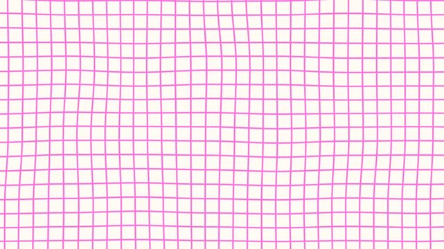 Aesthetic soft pink square wave grid lines abstract background animation