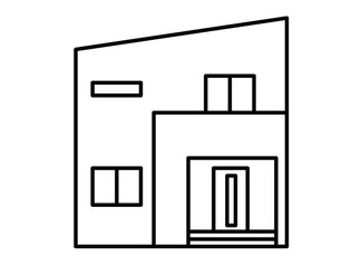 2階建ての戸建て住宅③_線画