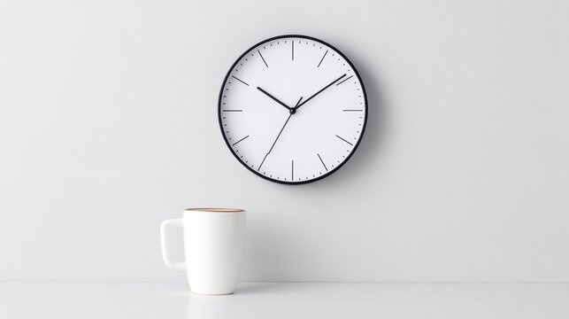 Minimalist Wall Clock Design with Simple Features and Clean Aesthetic Against Light Background