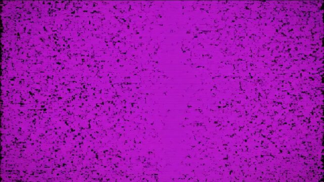 Dynamic Retro Video Background with Digital Glitch Effects Transitioning Between Vibrant Magenta and Deep Purple Colors
