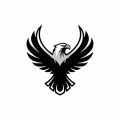 Obraz premium Majestic Eagle Emblem with Wings Spread Wide.