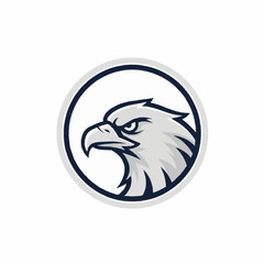 Stylized Eagle Head Emblem Logo Design.