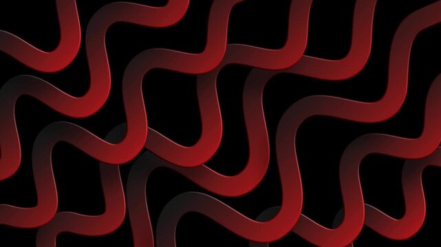 parallel red wavy lines on dark background rhythmic organic pattern motion graphics