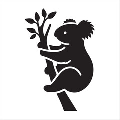  koala abstract silhouette line art logo design concept illustration