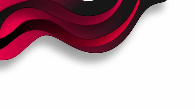 white background with red layered waves on top corner abstract border