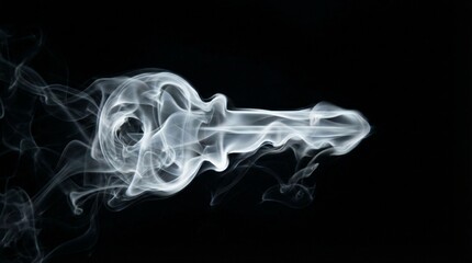 Floating Door Key Made of Wispy Cigarette Smoke Concept Illustration