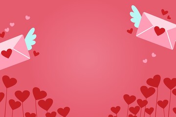 background with hearts, background Valentine's Day greetings © ara