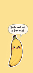Banana Cartoon with Quote