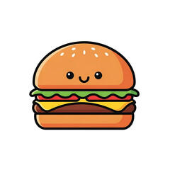 Cute Burger Cartoon. (9)
