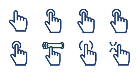 Obraz premium Set of Hand Cursor Icons for Web and Mobile Interfaces.