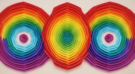 Vibrant Rainbow Colorful Geometric Pattern Art.