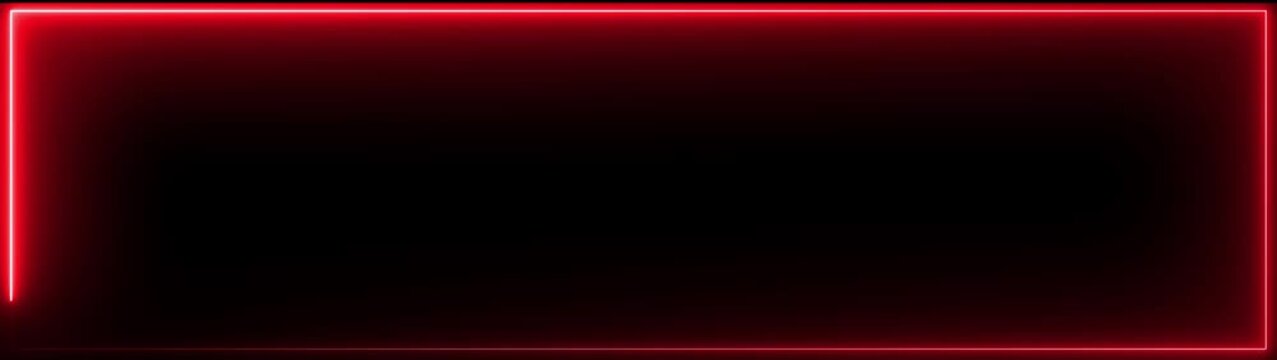 Neon Red Glowing Rectangle Border Frame Light Box Template Background