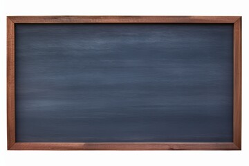 A blank chalkboard framed in wood, ready for writing or drawing, with a smooth dark surface and a classic aesthetic.