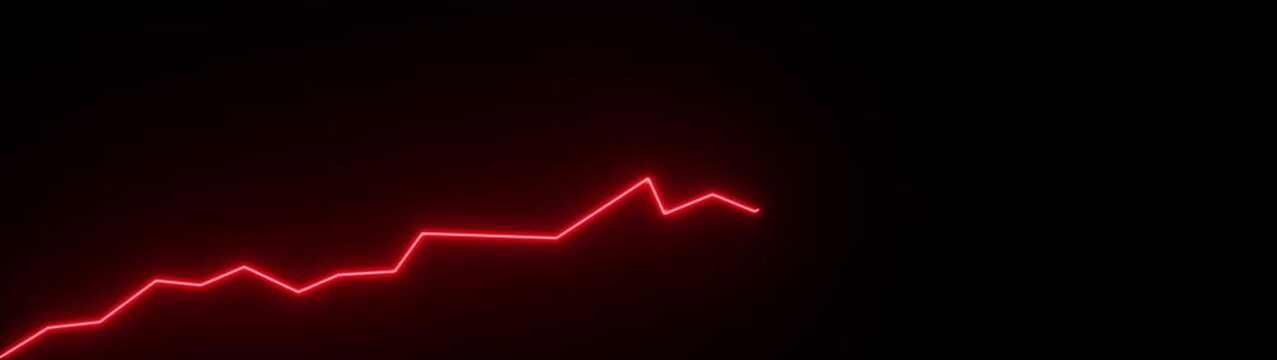 Red Neon Line Graph Increasing Trend Business Finance Concept graph trend increasing chart neon graph