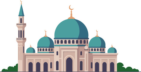 Obraz premium A mosque vector with clean lines and peaceful vibes